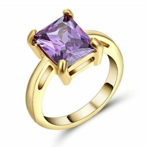 New Amethyst Yellow Gold Filled Ring.